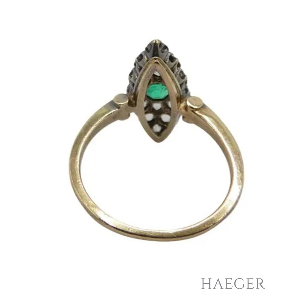 Antiker Ring Gr. 51 Gelbgold 585/ 14 Karat mit Diamanten