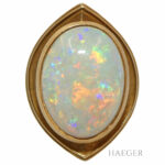 Ring Gr. 56 Gelbgold 750/ 18 Karat mit australischem Opal - Bild 2 Vorschau