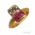 Wassermelonen Turmalin Ring Gr. 51 Gelbgold 750/ 18 Karat Vorschau