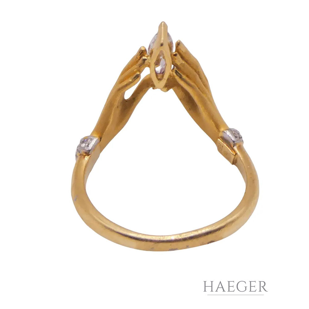 Carerra y Carerra Ring Gr. 52 Gelbgold 750/ 18 Karat mit 0,3 ct Diamanten