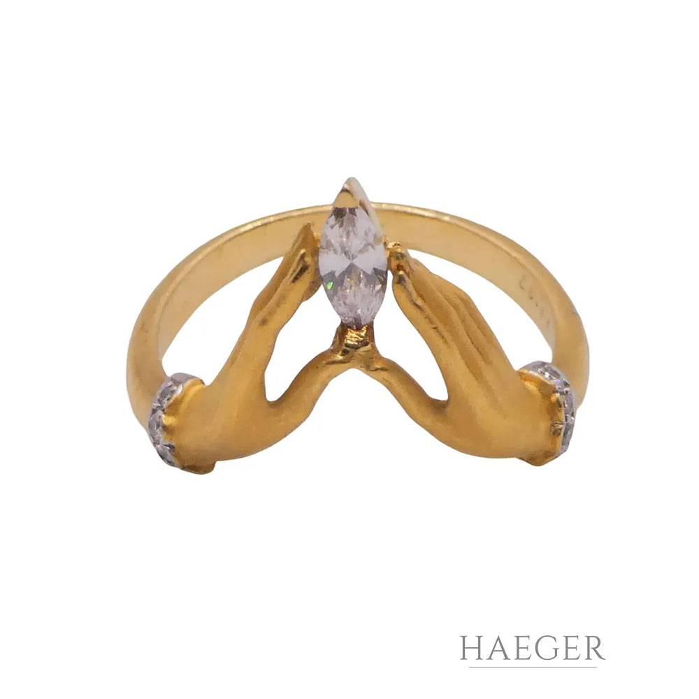 Carerra y Carerra Ring Gr. 52 Gelbgold 750/ 18 Karat mit 0,3 ct Diamanten