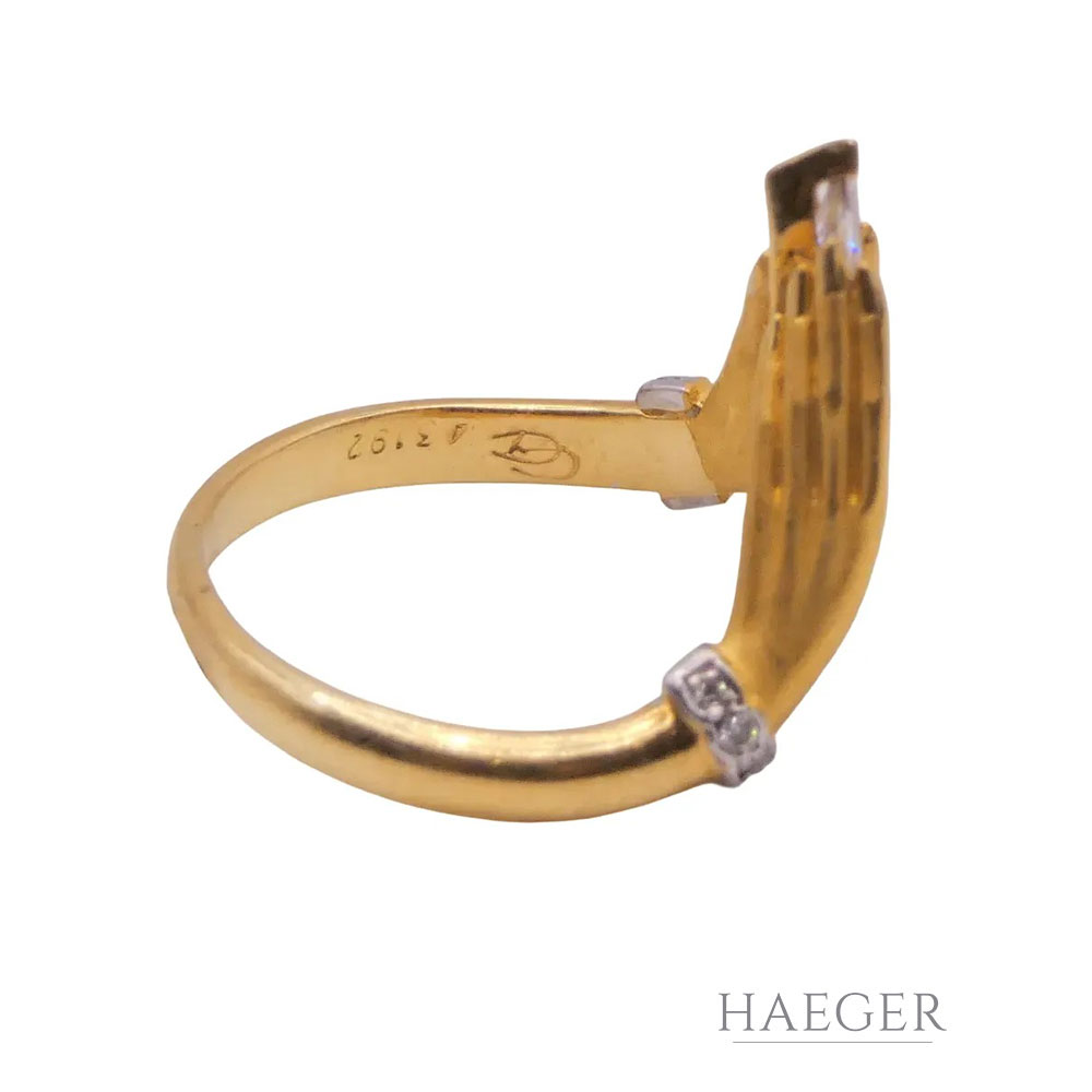 Carerra y Carerra Ring Gr. 52 Gelbgold 750/ 18 Karat mit 0,3 ct Diamanten