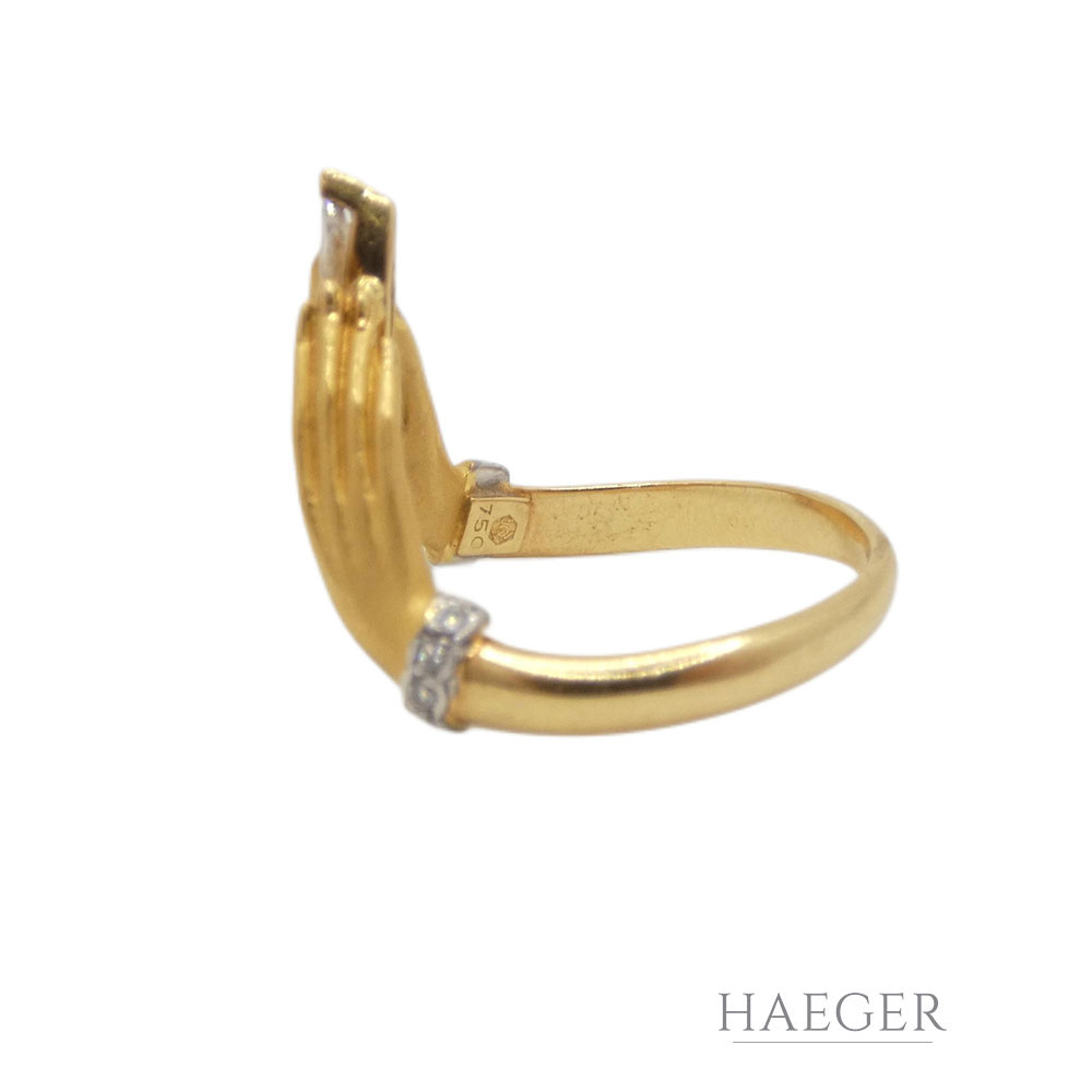 Carerra y Carerra Ring Gr. 52 Gelbgold 750/ 18 Karat mit 0,3 ct Diamanten