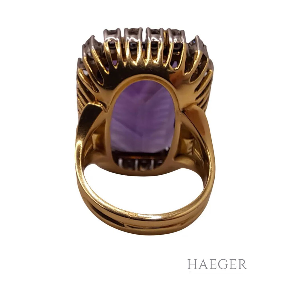 Amethyst Ring Gr. 54 Gelbgold 750/ 18 Karat mit 1,3 ct Diamanten - Bild 5