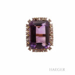 Amethyst Ring Gr. 54 Gelbgold 750/ 18 Karat mit 1,3 ct Diamanten - Bild 2 Vorschau