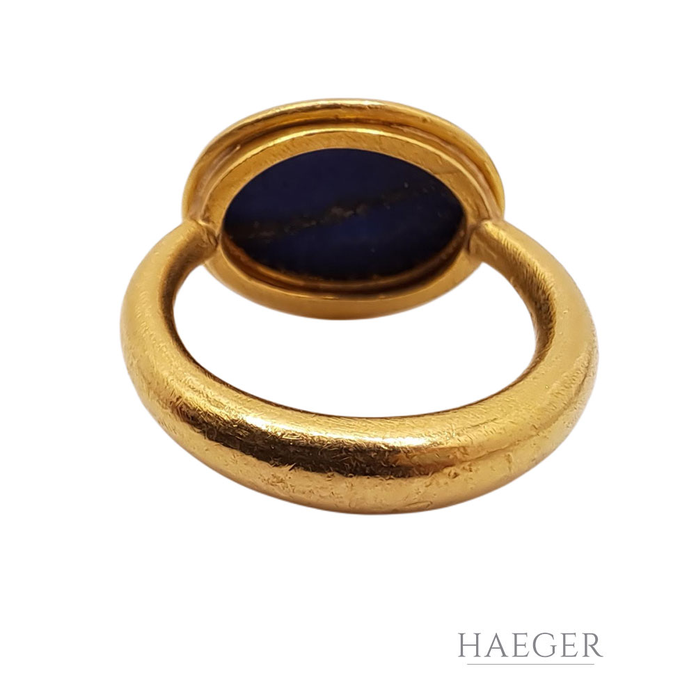 Lapislazuli Ring Gr. 52 Gelbgold 900/ 21,6 Karat - Bild 6