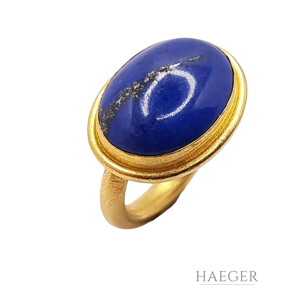 Lapislazuli Ring Gr. 52 Gelbgold 900/ 21,6 Karat