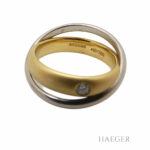 Niessing Ring Gr. 53 Weißgold, Gelbgold 750/ 18 Karat 0,07 ct Diamant Vorschau