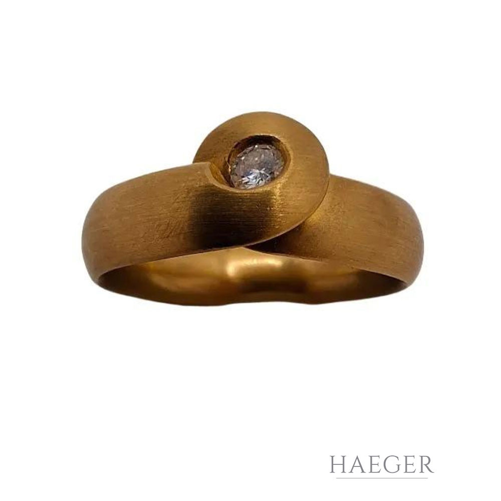 Niessing Ring Gr. 54 Gelbgold 900 mit 0,1 ct Diamant - Bild 3