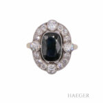 Saphir Ring Gr. 50 Weißgold, Gelbgold 585/ 14 Karat 0,88 ct Diamant - Bild 2 Vorschau