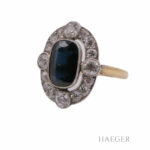 Saphir Ring Gr. 50 Weißgold, Gelbgold 585/ 14 Karat 0,88 ct Diamant - Bild 3 Vorschau