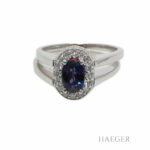 Drehbarer Ring mit Saphir und Rubin Gr. 53 Weißgold 750/ 18 Karat mit 0,45 ct Diamanten Vorschau