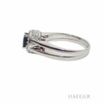 Drehbarer Ring mit Saphir und Rubin Gr. 53 Weißgold 750/ 18 Karat mit 0,45 ct Diamanten Vorschau