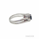 Drehbarer Ring mit Saphir und Rubin Gr. 53 Weißgold 750/ 18 Karat mit 0,45 ct Diamanten Vorschau