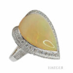 Damen Opal Diamant Ring Weißgold 750 / 18 Kt. ca. 6,6 ct. Vorschau
