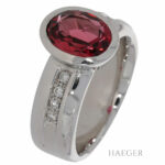 Rubellit Ring Gr. 63 Weißgold 750/ 18 Karat 0,20 ct Diamanten Vorschau