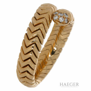 Bulgari Spiga Ring Gr.56 - 58 Gelbgold 18 Karat mit 0,1ct Diamanten