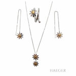 Collier, Ohrhänger und Ring Gr. 53 Set Weißgold, Gelbgold 750/ 18 Karat Vorschau