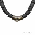 Collier Lavastein Weißgold Schließe 750 mit Diamant Vorschau