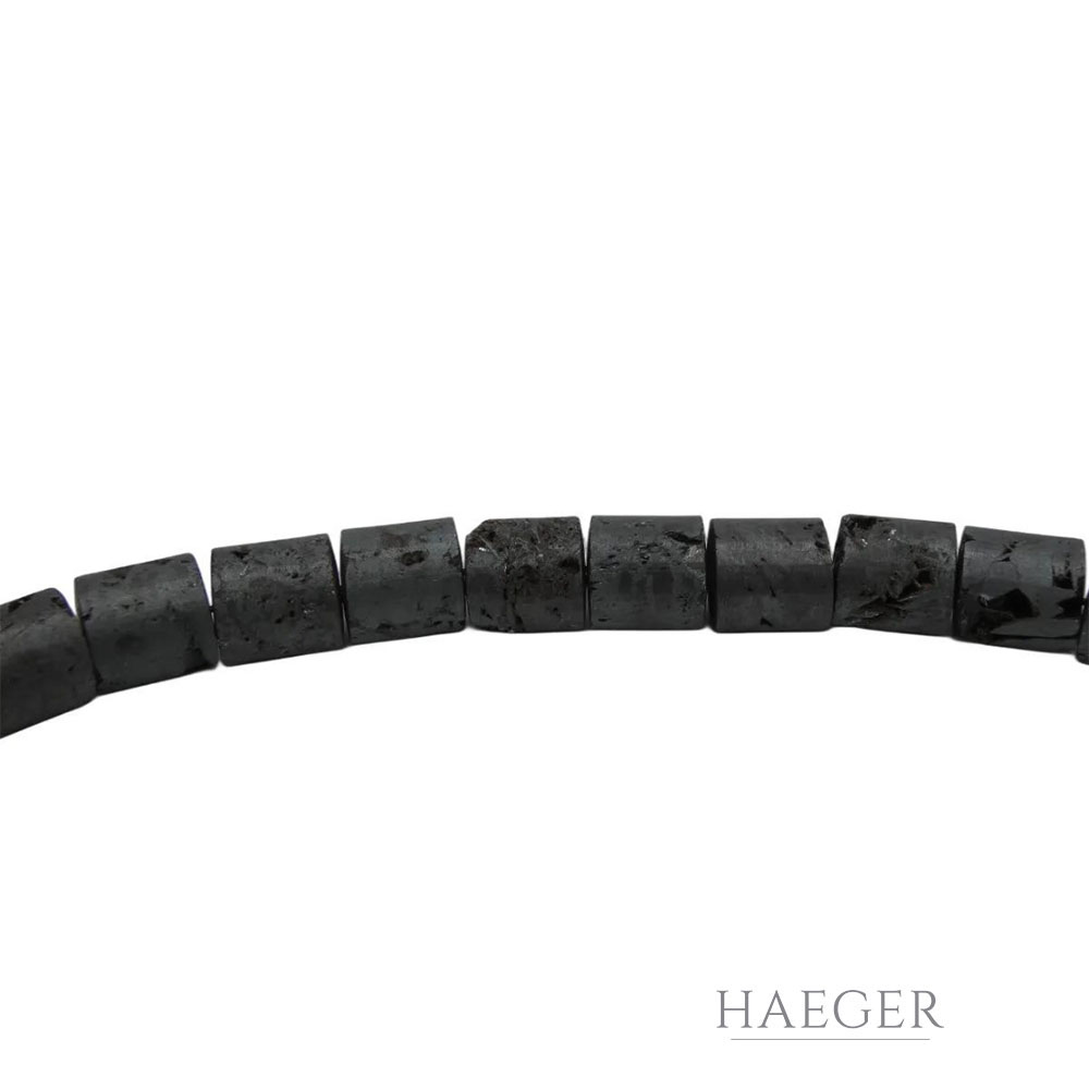 Collier Lavastein Weißgold Schließe 750 mit Diamant