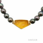 Tahiti Perlen Collier mit Bernstein Gelbgold 18 Karat Vorschau