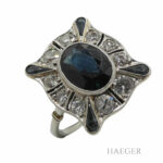 Ring Weissgold 585 Saphir mit Diamanten Vorschau