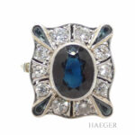 Ring Weissgold 585 Saphir mit Diamanten Vorschau