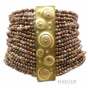 Fries Arauner Armband Gelbgold 18 Karat mit Seed Perlen
