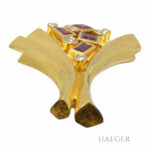 Fries Arauner Brosche / Anhänger Gelbgold 18 Karat mit Diamanten und Rubine Vorschau