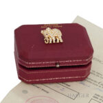 Elefant Anstecknadel Brosche Gelbgold 18 Karat Diamant Vorschau