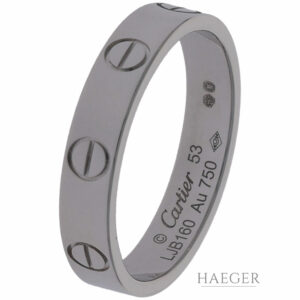 Cartier Love Ring kleines Modell Gr.53 Weißgold 18 Karat Full Set 2020