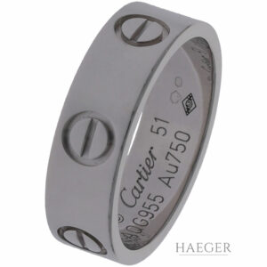 Cartier Love Ring klassisches Modell Gr.51 Weißgold 18 Karat Full Set 2015