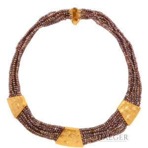 Fries Arauner Collier 41cm Gelbgold 18 Karat mit Seed Perlen
