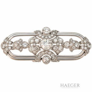 Brosche Weißgold 18 Karat mit 2,5ct Altschliff Diamanten