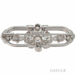 Brosche Weißgold 18 Karat mit 2,5ct Altschliff Diamanten - Bild 3 Vorschau
