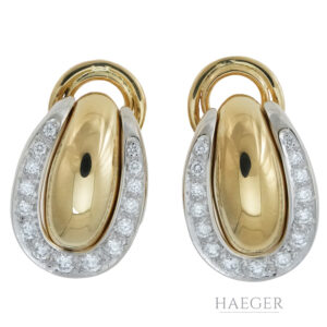 Pomelatto Ohrclips Gelb; Weißgold 18 Karat mit Diamanten