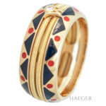 Wellendorff Ring Gr.56 Gelbgold 18 Karat mit Emaille und Diamant Vorschau