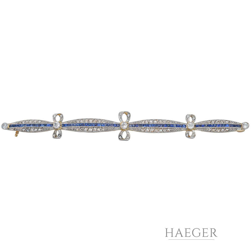 Brosche Platin Gelbgold 18 Karat mit Diamanten