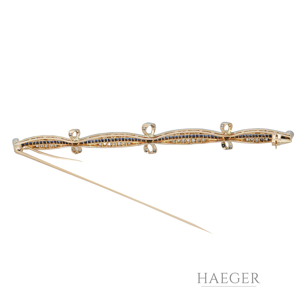 Brosche Platin Gelbgold 18 Karat mit Diamanten