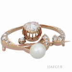 Brosche Rosegold 18 Karat mit Diamanten Vorschau