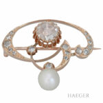 Brosche Rosegold 18 Karat mit Diamanten Vorschau