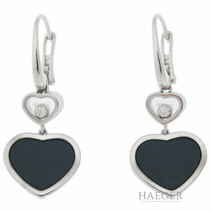 Chopard Hearts Ohrhänger Onyx mit Diamant 18 Karat Weissgold