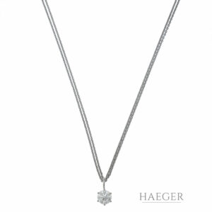 Diamant Halskette Weissgold 18 Karat