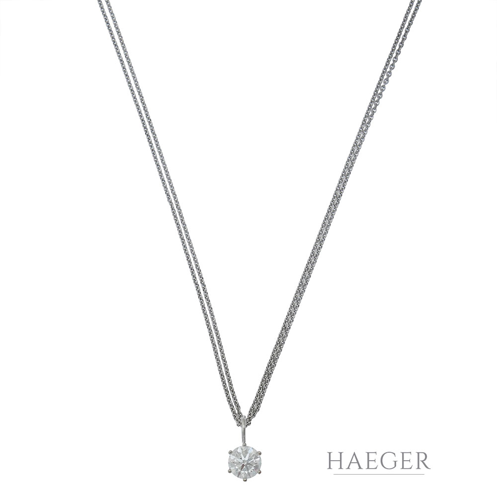 Diamant Halskette Weissgold 18 Karat