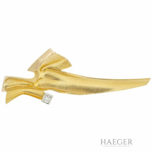 Lapponia Brosche Gelbgold 18 Karat mit 0,05ct Diamant