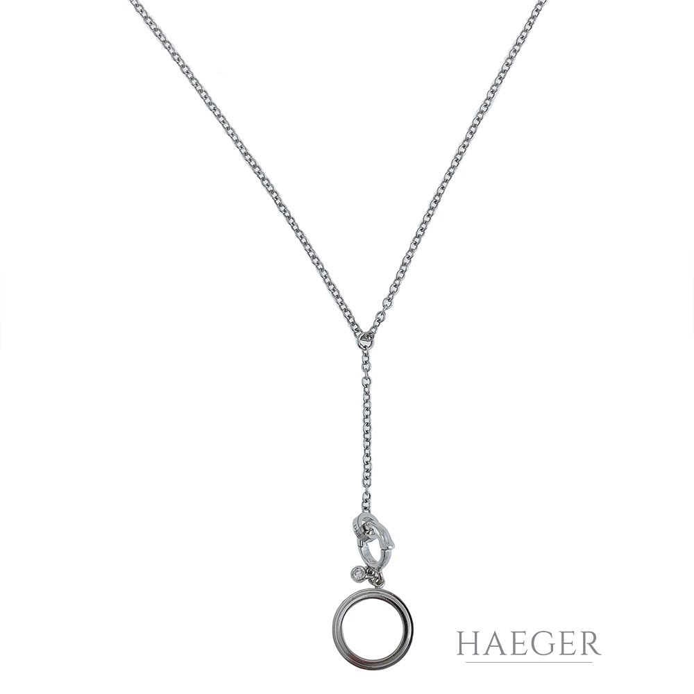 Piaget Possession Collier 38 cm mit Anhänger Weißgold 750/ 18 Karat 0,03 ct Diamant mit Original Box