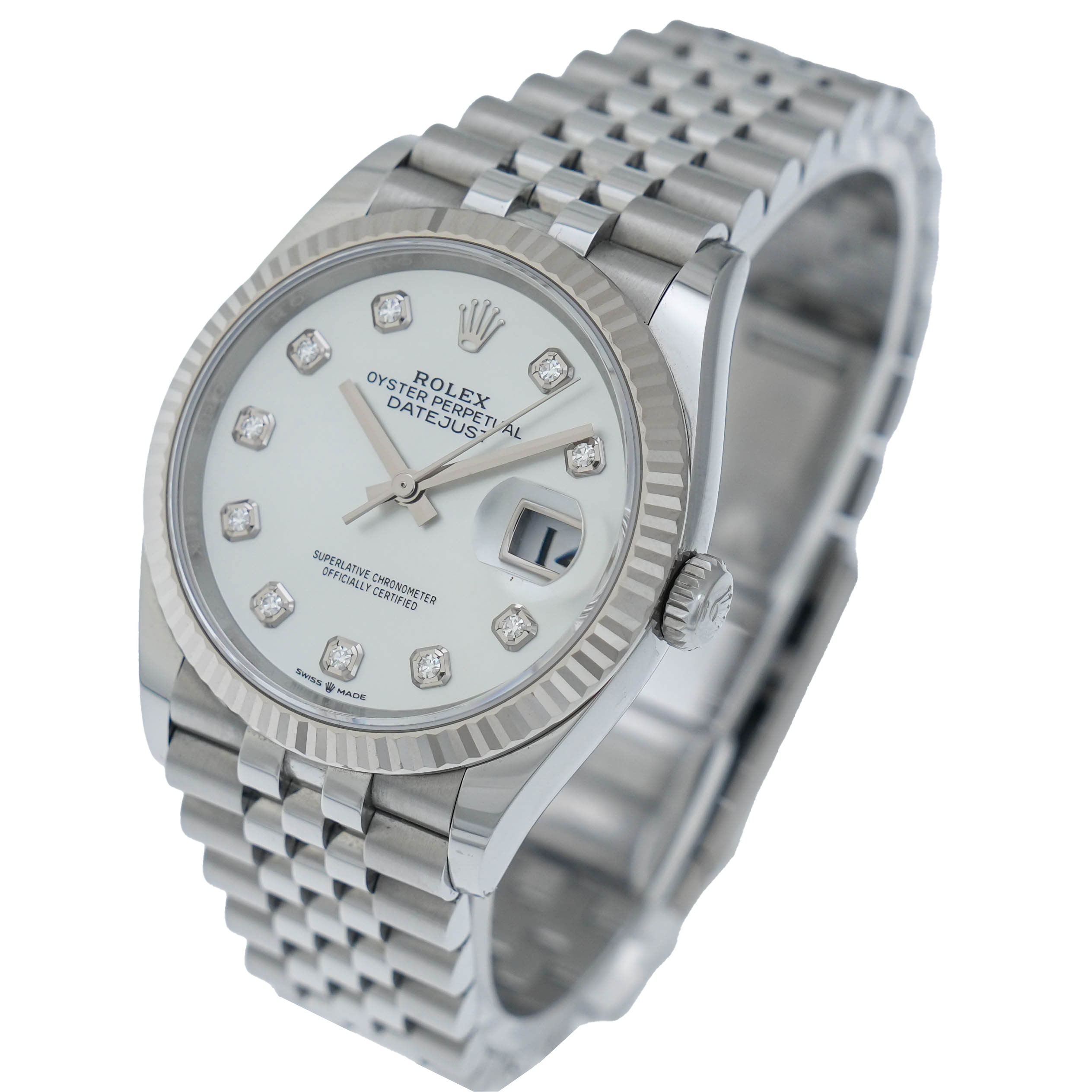 Rolex Datejust 36 Perlmutt Ref. 126234 Full Set 2022 Artikelnummer: 503.866 Durchmesser: 36mm Automatik Rolex Jubilee Band 20cm