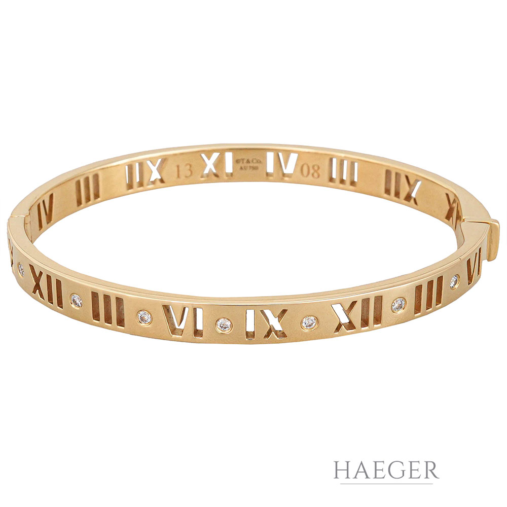 Tiffany & Co. Armband 16,5 cm Gelbgold 750/ 18 Karat 0,10 ct Diamant mit Original Box