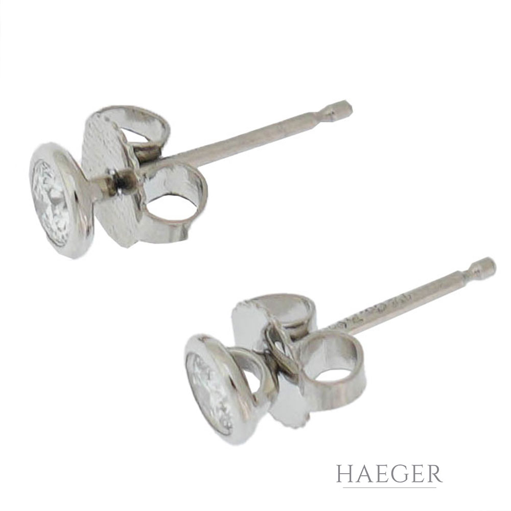 Solitärohrstecker Weißgold 18 Karat