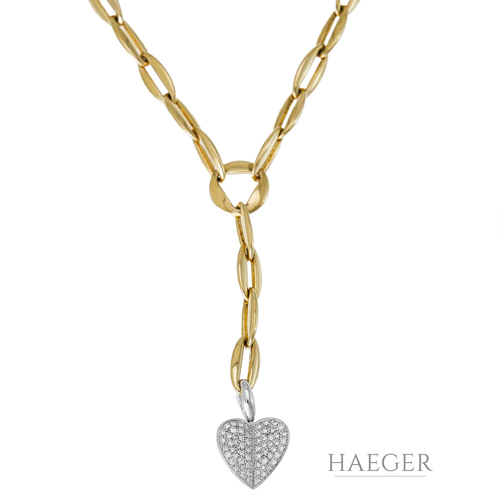 Wempe Collier 41 cm mit Anhänger Gelb; Weißgold 750/ 18 Karat 0,56 ct Diamant